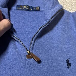 POLO Ralph Lauren Sweater Mens S Blue 1/4 Zip Performance Pullover